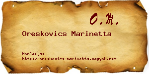 Oreskovics Marinetta névjegykártya